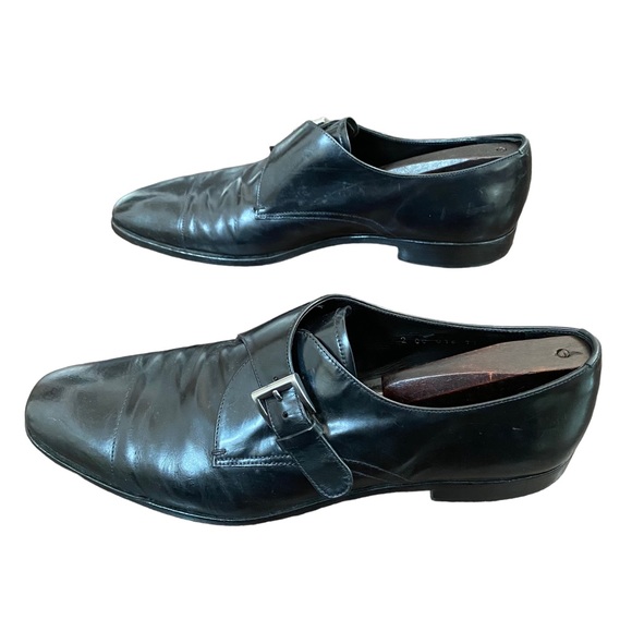 Prada Milano Men's Adjustable monk Strap Black Leather Dress Shoe Size 11 - Picture 2 of 10